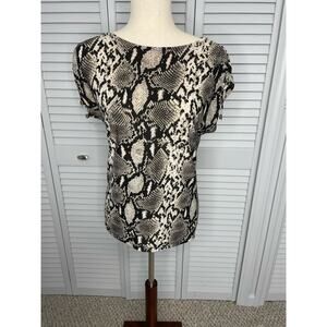 Isabella Rodriguez snake print half sleeve blouse shirt women's size small